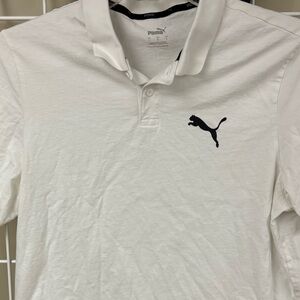 White Puma polo shirt size large. Short sleeve. EUC. No holes, stains,pilings
